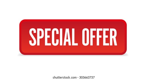 Special offer three-dimensional square button isolated on white background