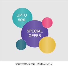 Special offer upto 50 Sale labels set vector template sale banner set big sale discount promotion marketing poster design for web and Social