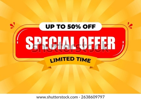Special offer vector banner template, ideal for marketing campaigns, retail store promotions, limited time deals, e-commerce sales, and website advertising