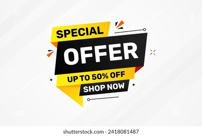 Special offer vector design template, Sale Banner tag, special offer discount label, Limited time special offer banner for marketing promotion, retail, store, shop, online store, or website.