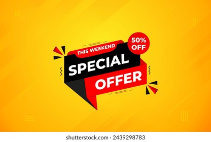 Special offer vector design template, Sale Banner tag, special offer discount label, Limited time special offer banner for marketing promotion, retail, store, shop, online store, or website.