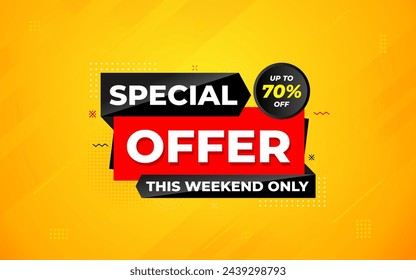 Special offer vector design template, Sale Banner tag, special offer discount label, Limited time special offer banner for marketing promotion, retail, store, shop, online store, or website.