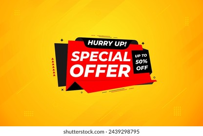 Special offer vector design template, Sale Banner tag, special offer discount label, Limited time special offer banner for marketing promotion, retail, store, shop, online store, or website.