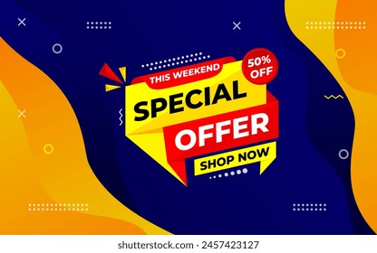 Sonderangebot Vektorgrafik Design Vorlage, Sale Banner Tag, Sonderangebot Rabatt-Label, zeitlich begrenzter Sonderangebot Banner für Marketing-Werbung, Einzelhandel, Shop, Online-Shop oder Website.