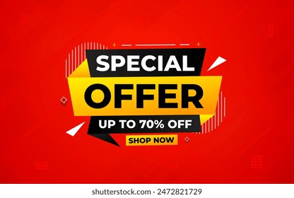 Special offer vector design template, Sale Banner tag, special offer discount label, Limited time special offer banner for marketing promotion, retail, store, shop, online store, or website.