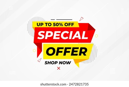 Special offer vector design template, Sale Banner tag, special offer discount label, Limited time special offer banner for marketing promotion, retail, store, shop, online store, or website.