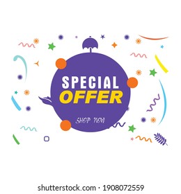Oferta especial Ilustración vectorial Diseño de Banner para publicación en medios sociales. Ver ahora