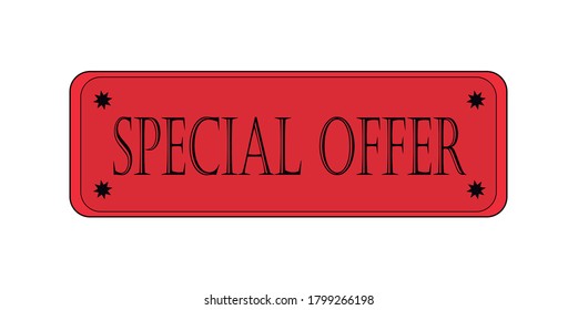 Vector de oferta especial. Cartel de venta de pancartas rojas, plantilla de diseño.