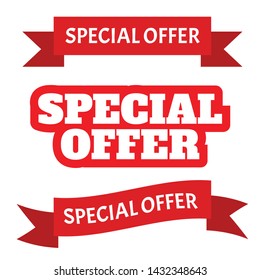 Special offer vector ribbon. Banner sale tag, promotion poster.