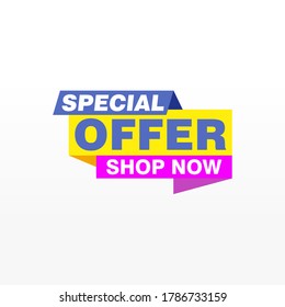 Sonderangebot Vektorbanddesign-Vorlage. Werbebanner-Verkaufsmarke. Sonderangebot für den Markt