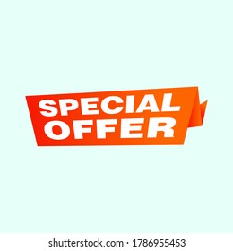 Special offer vector ribbon design template. Banner sale tag. Market special offer discount label
