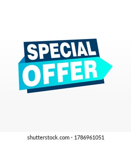 Plantilla de diseño de cinta vectorial de oferta especial. Etiqueta de venta de pancartas. Etiqueta de descuento de oferta especial de mercado