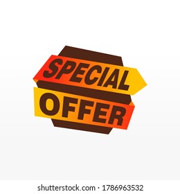 Sonderangebot Vektorbanddesign-Vorlage. Werbebanner-Verkaufsmarke. Sonderangebot für den Markt