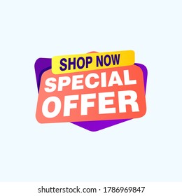 Plantilla de diseño de cinta vectorial de oferta especial. Etiqueta de venta de pancartas. Etiqueta de descuento de oferta especial de mercado