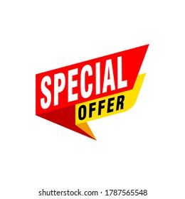 Plantilla de diseño de cinta vectorial de oferta especial. Etiqueta de venta de pancartas. Etiqueta de descuento de oferta especial de mercado