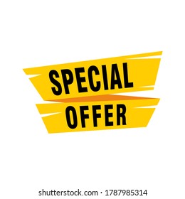 Plantilla de diseño de cinta vectorial de oferta especial. Etiqueta de venta de pancartas. Etiqueta de descuento de oferta especial de mercado