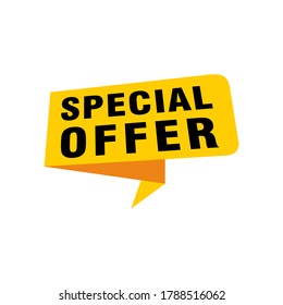 Special offer vector ribbon design template. Banner sale tag. Market special offer discount label