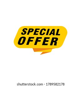 Special offer vector ribbon design template. Banner sale tag. Market special offer discount label