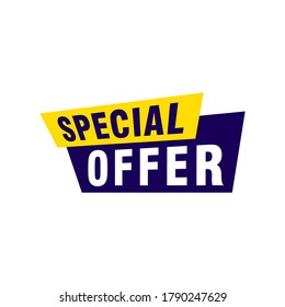 Special offer vector ribbon design template. Banner sale tag. Market special offer discount label
