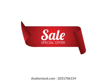 Plantilla de diseño de cinta vectorial de oferta especial. Etiqueta de venta de pancartas. Etiqueta de descuento de oferta especial de mercado