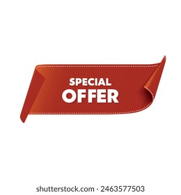 Special offer vector ribbon design template , Market special offer discount label , Banner sale tag.
