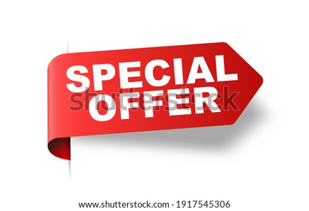 Special offer vector ribbon design template. Banner sale tag. Market special offer discount label
 商業照片 © 