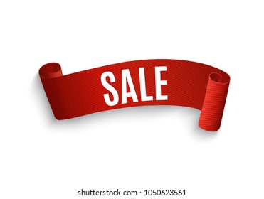 Special offer vector ribbon.Red scroll. Banner sale tag. Market special offer discount.