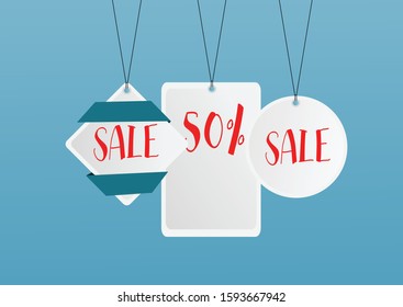 Special offer vector tag. New year holiday card template. Shop market poster design.