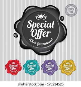 Special Offer Wax Seal, Wax Stamp Vintage - Vector