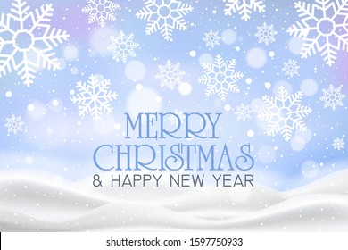 Special offer, we wish you Merry Christmas and Heppy New Year, Typographic Background with Christmas Elements