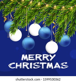 Special offer, we wish you Merry Christmas and Heppy New Year, Typographic Background with Christmas Elements