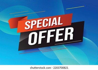 Special offer word concept vector illustration red modern futuristic 3d style for landing page template ui web mobile app poster banner flyer background gift card coupon label wallpaper