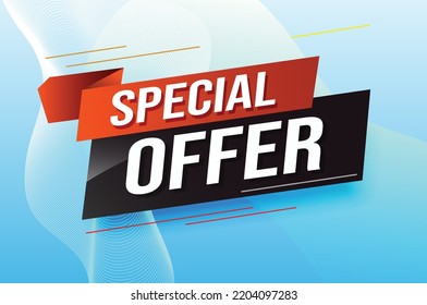 Oferta especial concepto de palabra vector ilustración rojo moderno futurista estilo 3d para la plantilla de la página de aterrizaje ui aplicación móvil afiche pancarta volante fondo tarjeta de regalo etiqueta de cupón papel tapiz
