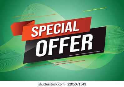 Oferta especial concepto de palabra vector ilustración rojo moderno futurista estilo 3d para la plantilla de la página de aterrizaje ui aplicación móvil afiche pancarta volante fondo tarjeta de regalo etiqueta de cupón papel tapiz