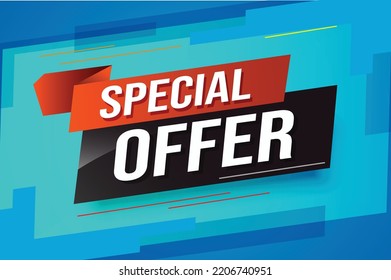 Special offer word concept vector illustration red modern futuristic 3d style for landing page template ui web mobile app poster banner flyer background gift card coupon label wallpaper