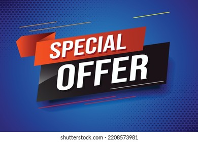 Oferta especial concepto de palabra vector ilustración rojo moderno futurista estilo 3d para la plantilla de la página de aterrizaje ui aplicación móvil afiche pancarta volante fondo tarjeta de regalo etiqueta de cupón papel tapiz