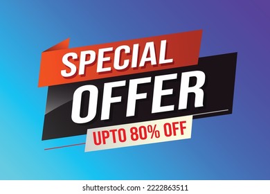 Oferta especial concepto de palabra vector ilustración rojo moderno futurista estilo 3d para la plantilla de la página de aterrizaje ui aplicación móvil afiche pancarta volante fondo tarjeta de regalo etiqueta de cupón papel tapiz