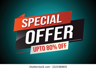 Special offer word concept vector illustration red modern futuristic 3d style for landing page template ui web mobile app poster banner flyer background gift card coupon label wallpaper