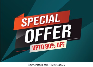 Oferta especial concepto de palabra vector ilustración rojo moderno futurista estilo 3d para la plantilla de la página de aterrizaje ui aplicación móvil afiche pancarta volante fondo tarjeta de regalo etiqueta de cupón papel tapiz