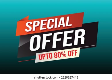 Special offer word concept vector illustration red modern futuristic 3d style for landing page template ui web mobile app poster banner flyer background gift card coupon label wallpaper