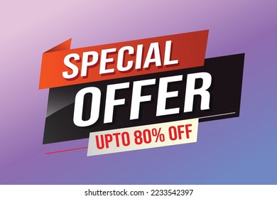 Special offer word concept vector illustration red modern futuristic 3d style for landing page template ui web mobile app poster banner flyer background gift card coupon label wallpaper