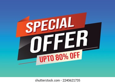 Special offer word concept vector illustration red modern futuristic 3d style for landing page template ui web mobile app poster banner flyer background gift card coupon label wallpaper
