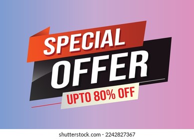 Oferta especial concepto de palabra vector ilustración rojo moderno futurista estilo 3d para la plantilla de la página de aterrizaje ui aplicación móvil afiche pancarta volante fondo tarjeta de regalo etiqueta de cupón papel tapiz