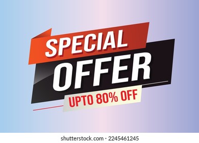 Oferta especial concepto de palabra vector ilustración rojo moderno futurista estilo 3d para la plantilla de la página de aterrizaje ui aplicación móvil afiche pancarta volante fondo tarjeta de regalo etiqueta de cupón papel tapiz
