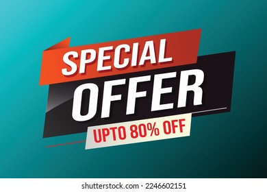 Special offer word concept vector illustration red modern futuristic 3d style for landing page template ui web mobile app poster banner flyer background gift card coupon label wallpaper