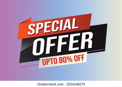 Special offer word concept vector illustration red modern futuristic 3d style for landing page template ui web mobile app poster banner flyer background gift card coupon label wallpaper