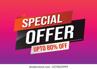 Oferta especial concepto de palabra vector ilustración rojo moderno futurista estilo 3d para la plantilla de la página de aterrizaje ui aplicación móvil afiche pancarta volante fondo tarjeta de regalo etiqueta de cupón papel tapiz