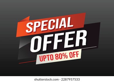 Special offer word concept vector illustration red modern futuristic 3d style for landing page template ui web mobile app poster banner flyer background gift card coupon label wallpaper