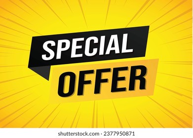 Oferta especial concepto de palabra ilustración vector estilo moderno futurista 3d para la plantilla de la página de aterrizaje ui aplicación web móvil afiche pancarta de fondo tarjeta de regalo etiqueta de cupón papel tapiz