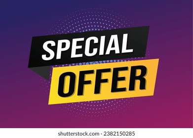 Special offer word concept vector illustration modern futuristic 3d style for landing page template ui web mobile app poster banner flyer background gift card coupon label wallpaper